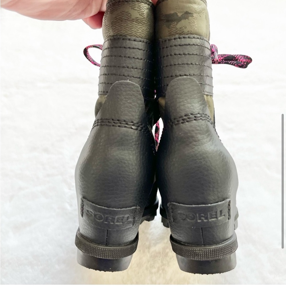 SOREL NWT Lexie Wedge Camo Winter Snow Lace Up Boots Youth Girls Size 3 - Picture 4 of 7